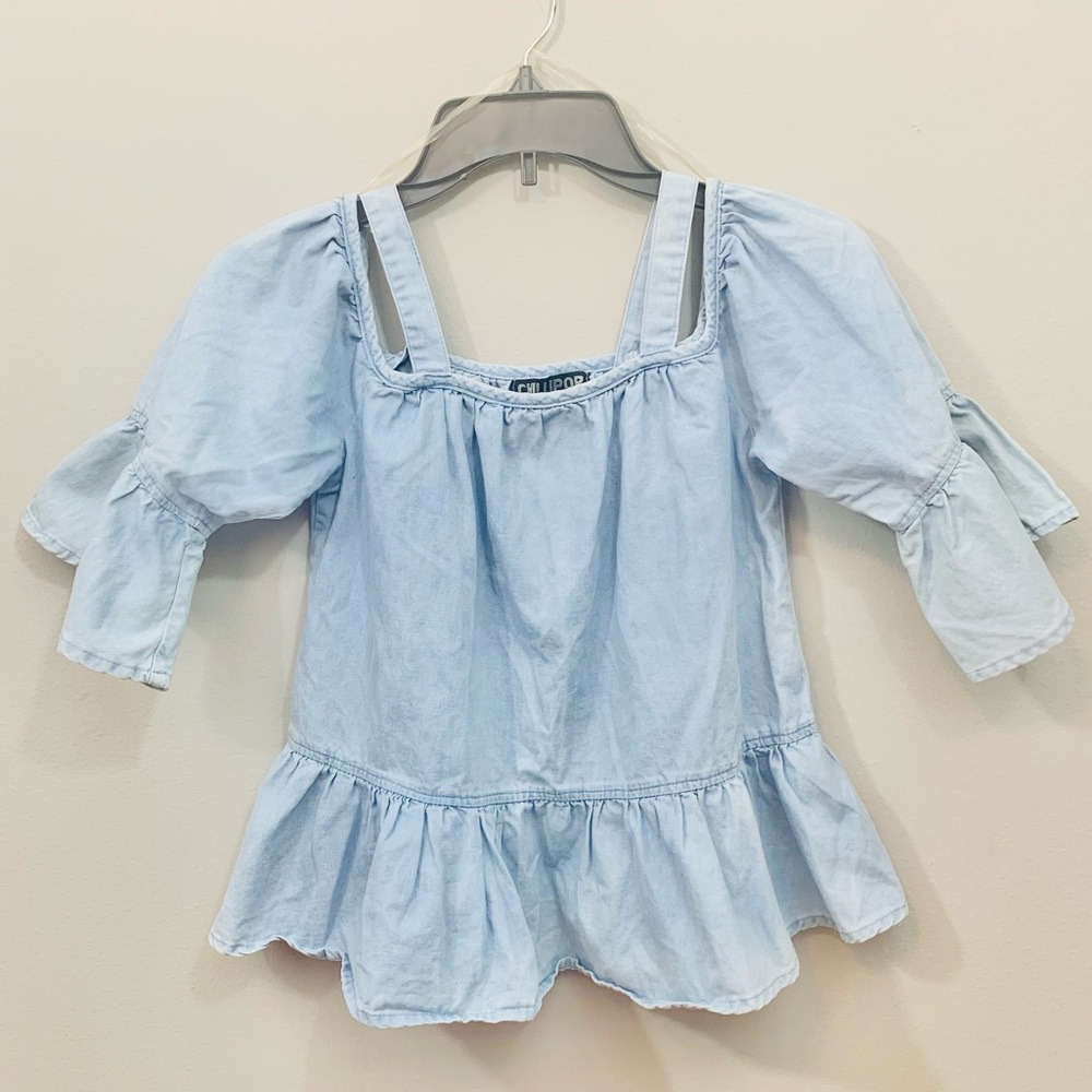 ChilliPop Girls Denim Top | size 7/8 | NWOT